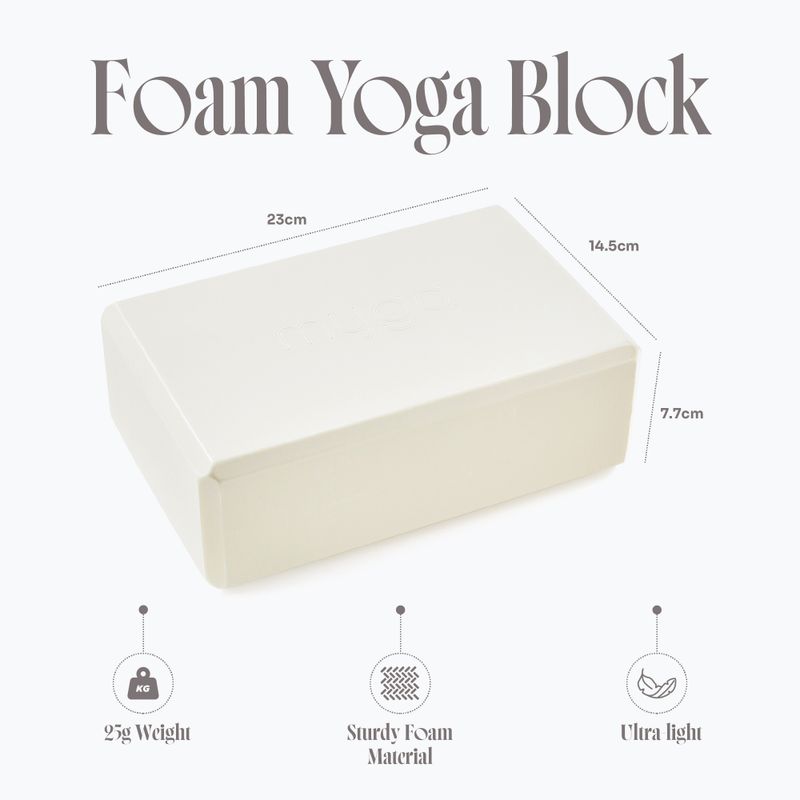 Jógatégla Myga Foam Block do jogi cream 2