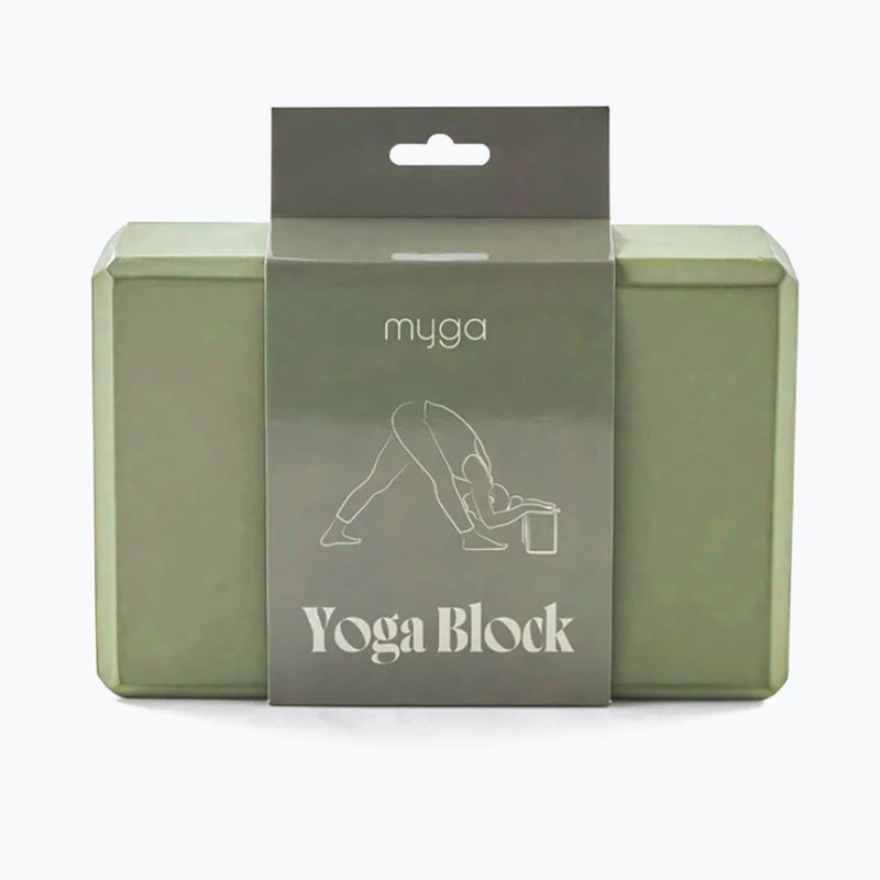 Jógatégla Myga Foam Block green 3