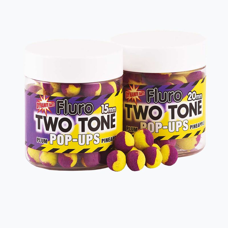 Dynamite Baits Fluoro Pop Up 2 Tone Plum & Ananász sárga/lila úszó golyók ADY040600