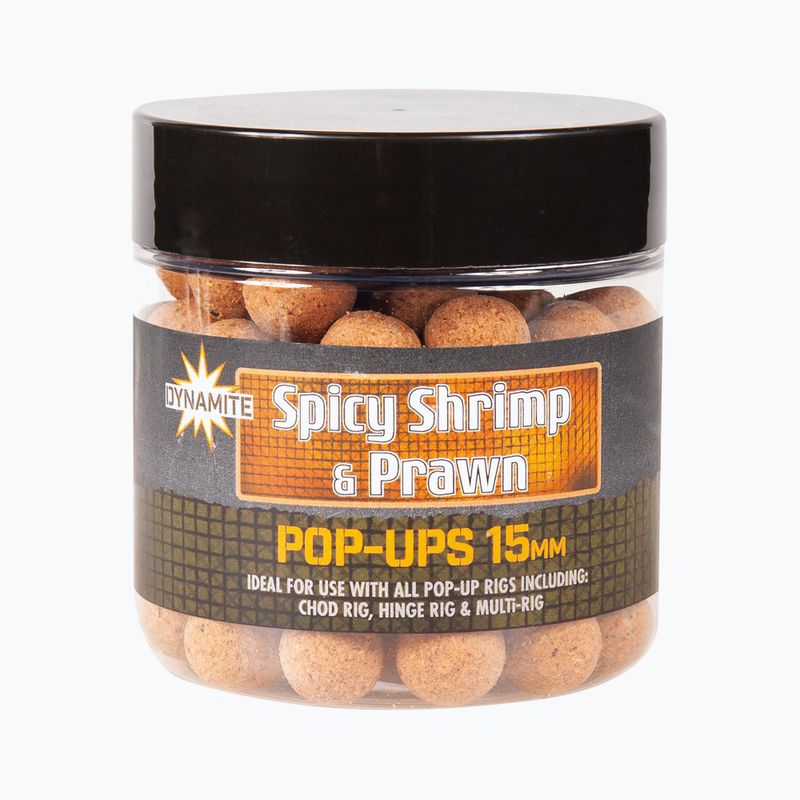 Dynamite Baits Spicy Shrimp & Prawn Pop Up 15mm barna ponty úszó golyók ADY040976