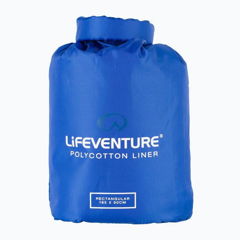 Lifeventure Polycotton hálózsák bélés téglalap alakú kék 3