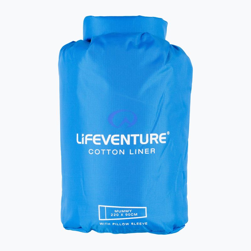Lifeventure pamut hálózsák bélés Mummy kék 5