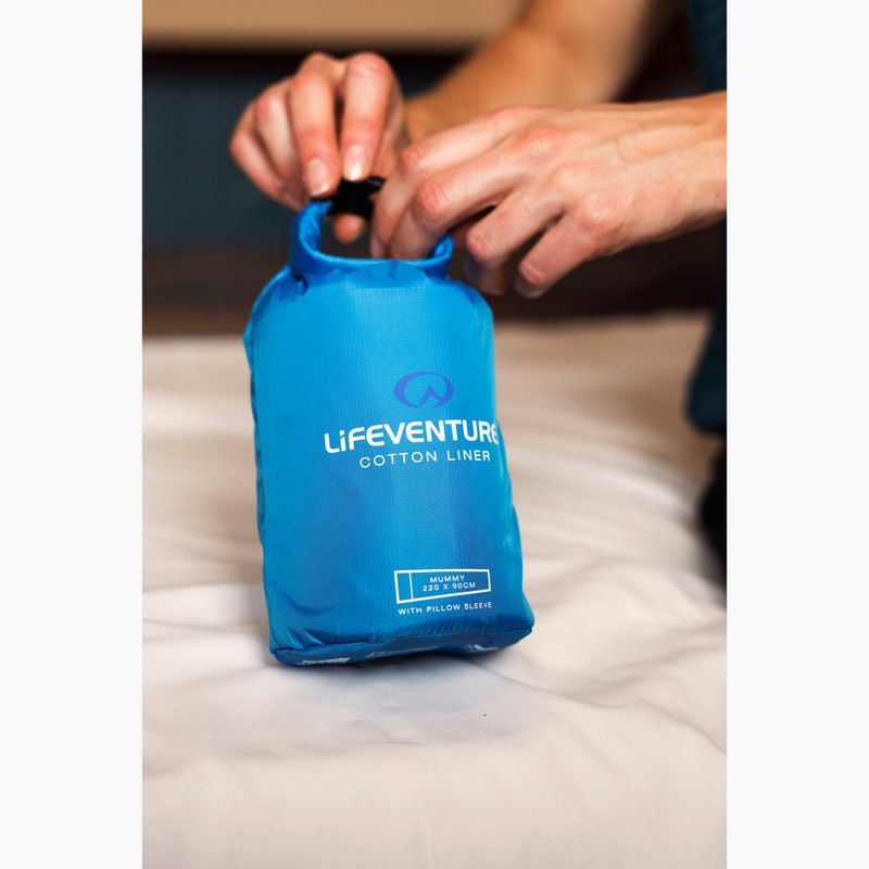 Lifeventure pamut hálózsák bélés Mummy kék 10