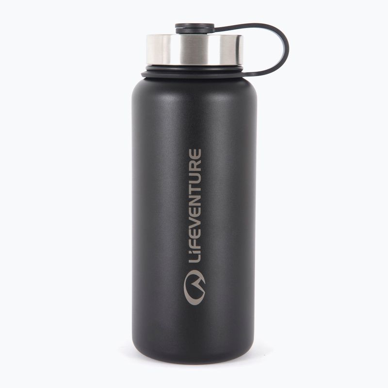 Lifeventure rozsdamentes acél flakon 1000 ml termikus palack fekete