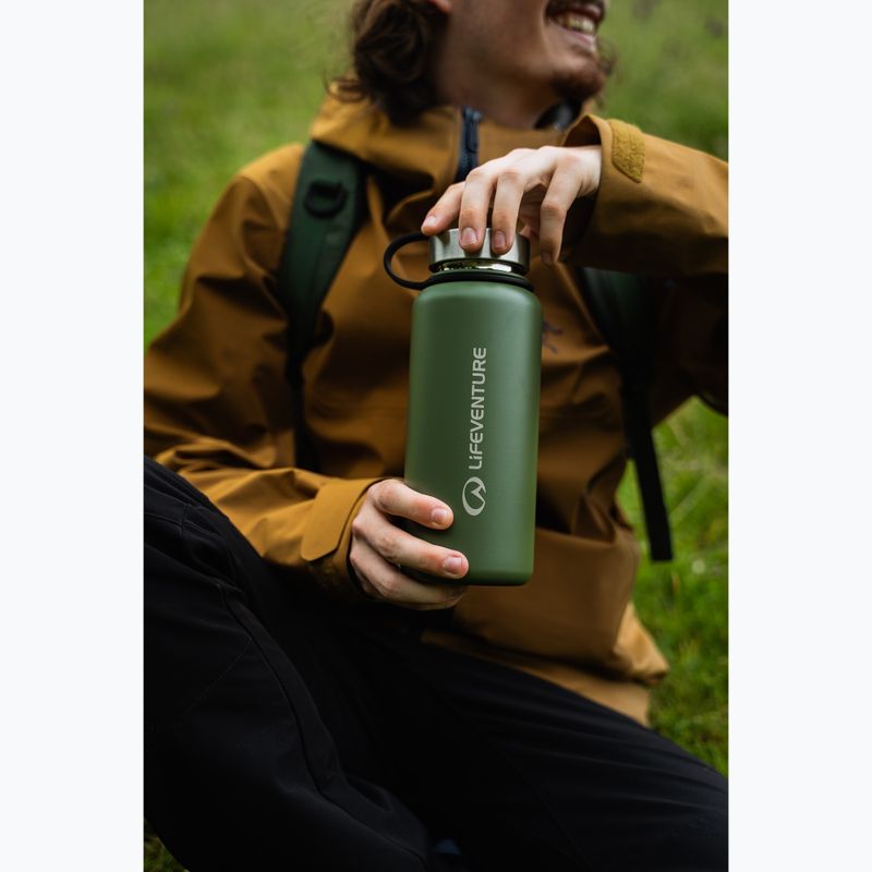 Lifeventure rozsdamentes acél flakon 1000 ml khaki színű termikus palack 4