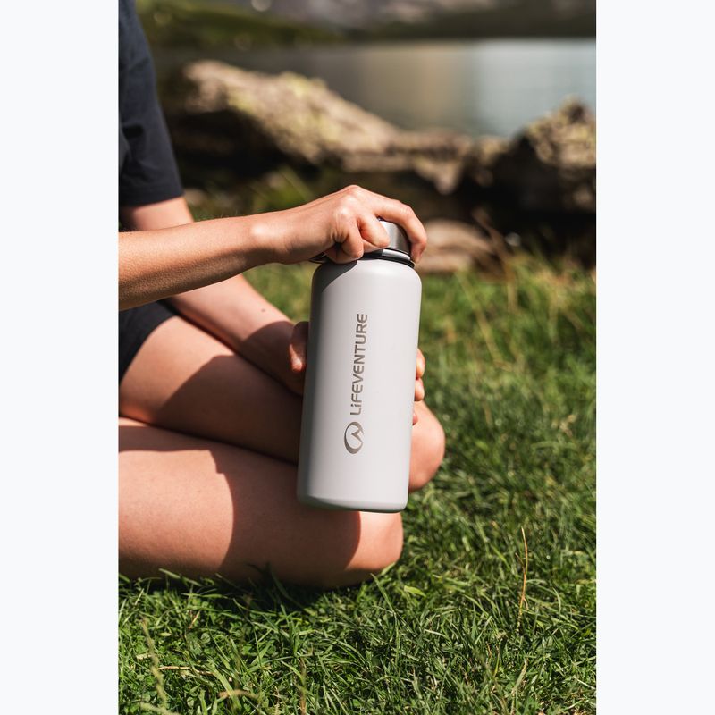Lifeventure rozsdamentes acél flakon 1000 ml-es termál palack világosszürke 3