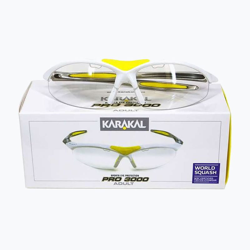 Squash szemüveg Karakal Pro 3000 fehér/ sárga 2