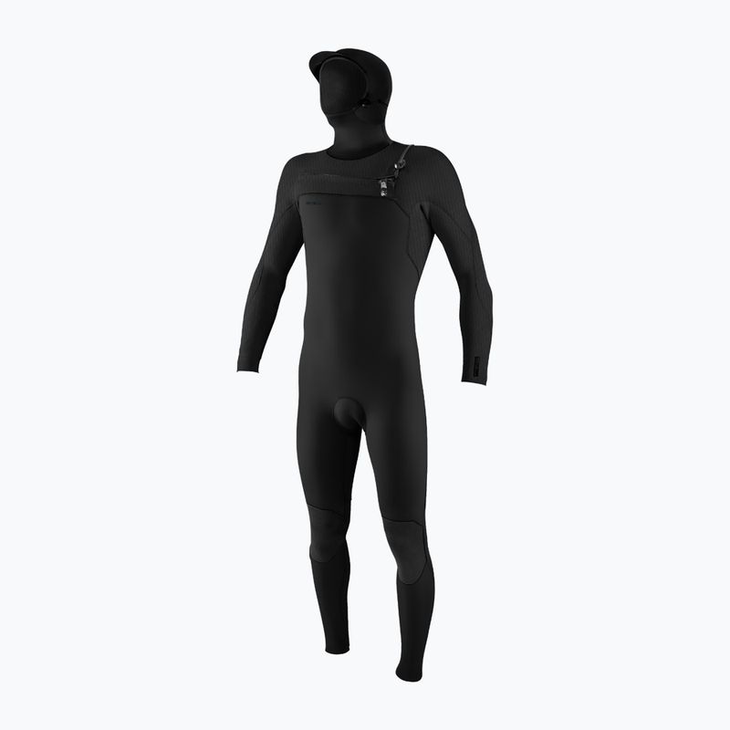 Férfi úszóruha O'Neill Hyperfreak 4/3+ mm Chest Zip with Hood black/black