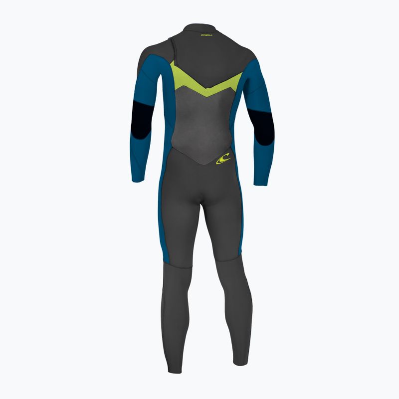 Gyerek neoprén ruha O'Neill Youth Ninja 4/3 Chest Zip Full black/ ultrablue/ dayglo 2