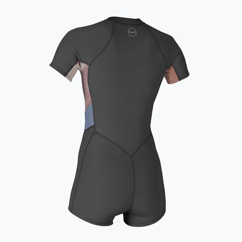 O'Neill Bahia 2/1 Front Zip Spring grafit/sivatagi virágzás/sodródási kék női búvárruha 2