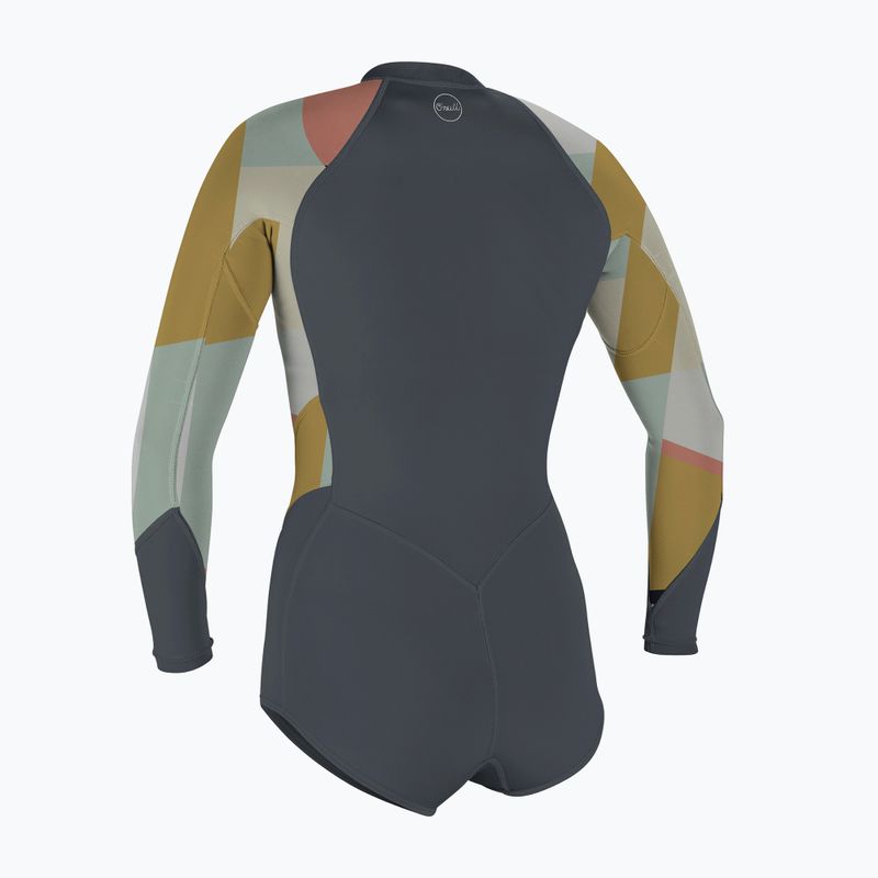 Női O'Neill Bahia 2/1 Front Zip L/S Short Spring tradewinds / jázmin neoprénhab 2