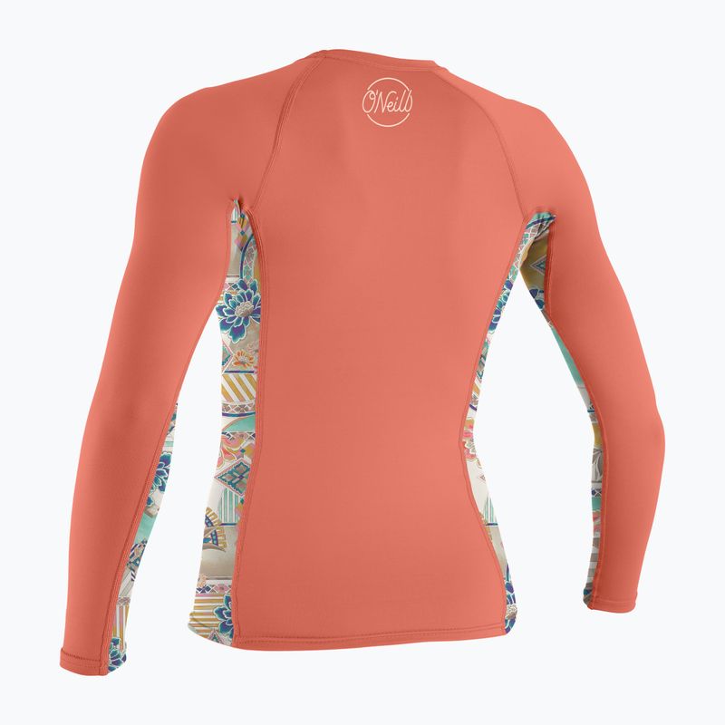 Női hosszú ujjú felső úszáshoz O'Neill Side Print Rash Guard hx6 nectar/zephora 2