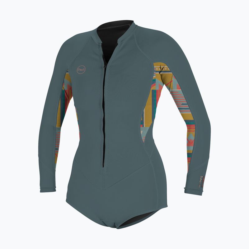 Női O'Neill Bahia 2/1 Front Zip Short Spring shade/ arta geo/ árnyék búvárruha