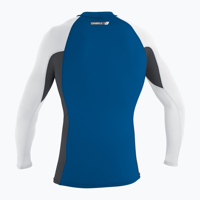 Férfi O'Neill Premium Skins Rash Guard mélytengeri/ grafit/ fehér úszó hosszú ujjú úszógumi 2