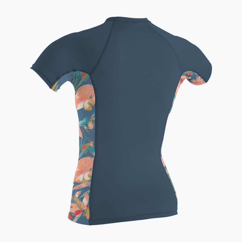 Női úszópóló O'Neill Side Print Rash Guard copen blue/painted tropics 2
