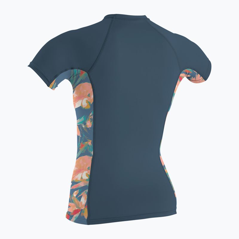 Női úszópóló O'Neill Side Print Rash Guard fekete/mikah virágos 2