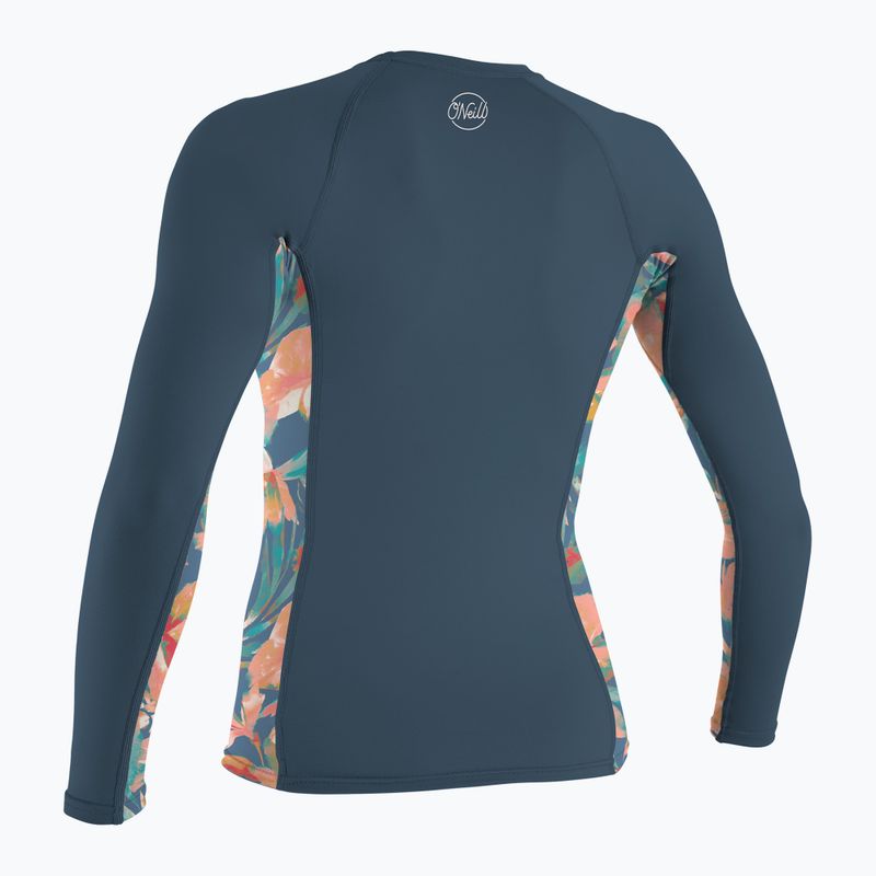 Női úszás hosszú ujjú O'Neill Side Print Rash Guard copen blue/painted tropics 2