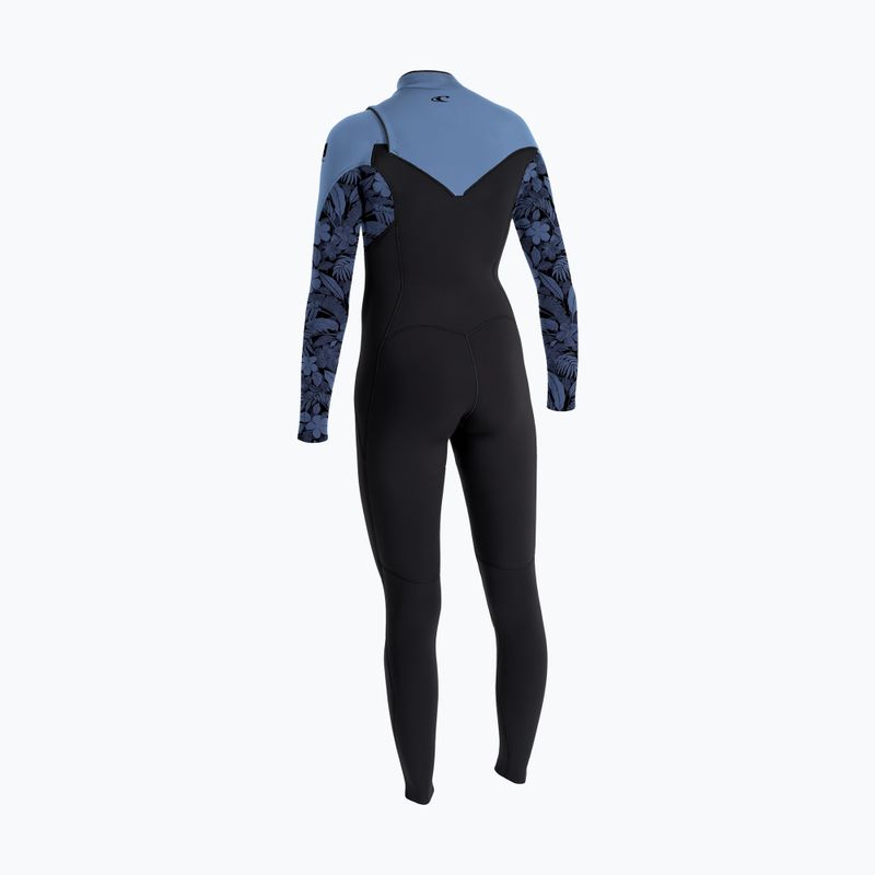 Női úszóruha O'Neill Epic 5/4 mm Chest Zip Full black/stormy palm/faded denim 2