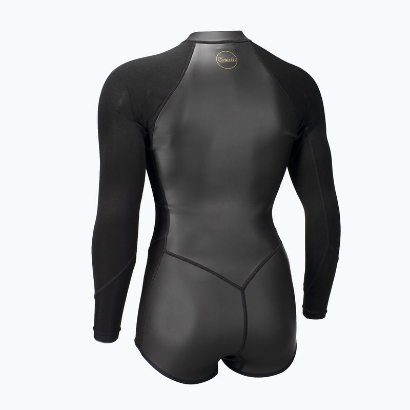 Női neoprén ruha úszáshoz O'Neill Bahia 2/1 mm Front Zip Short Spring glide black/black 2