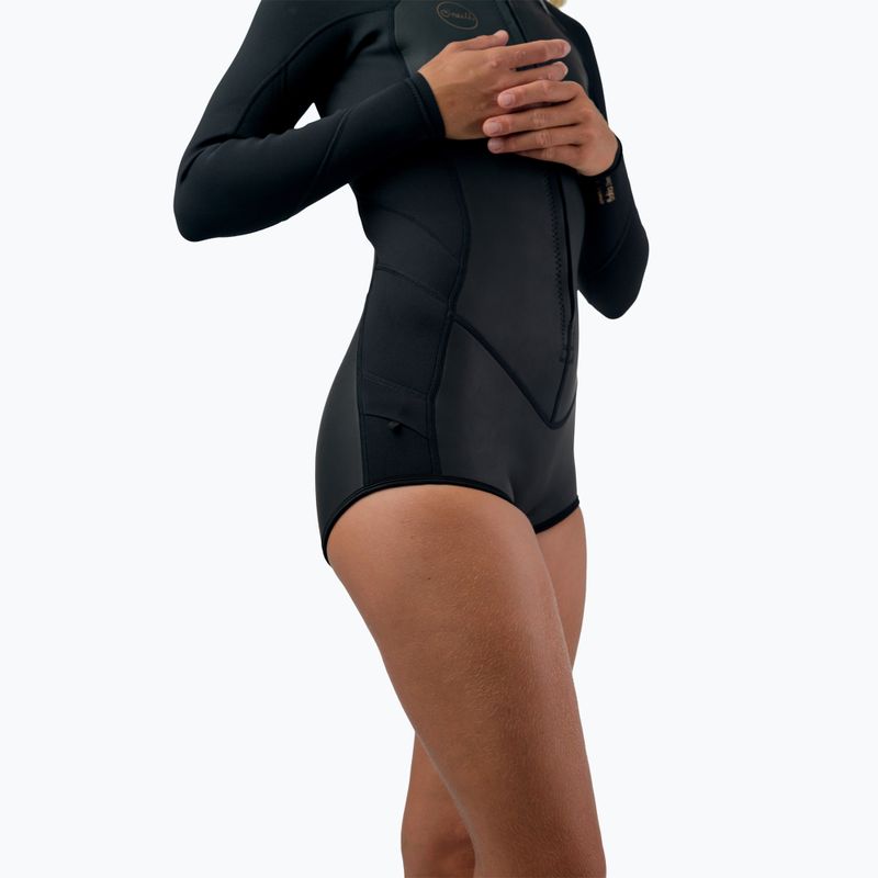 Női neoprén ruha úszáshoz O'Neill Bahia 2/1 mm Front Zip Short Spring glide black/black 7