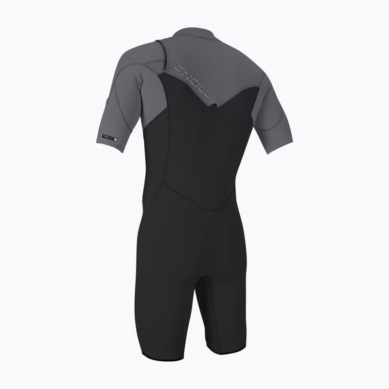 Férfi úszóruha O'Neill Hammer 2mm Chest Zip SS Spring IS6 tempered steel/smoke/smoke 2