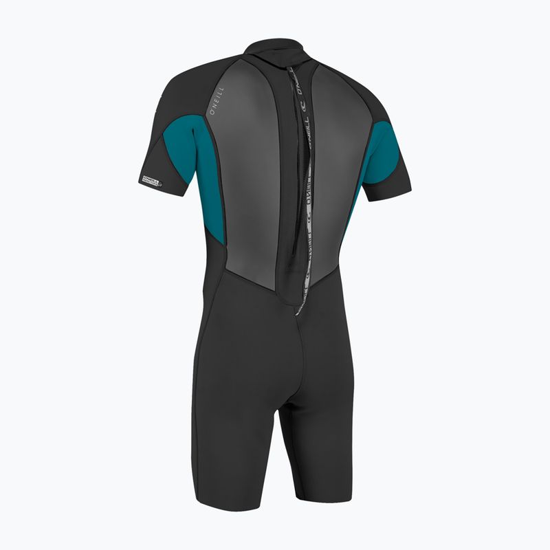 Férfi úszóruha O'Neill Reactor-2 2mm Back Zip SS Spring HJ5 black/tide pool 2