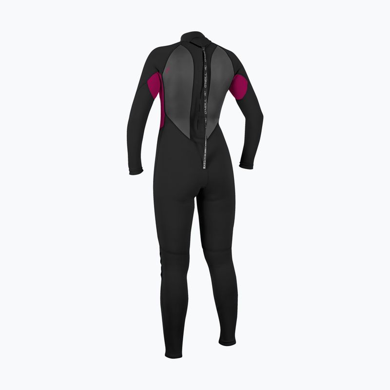 Női úszóruha O'Neill Reactor-2 3/2 Back Zip Full J18 black/punk pink 2