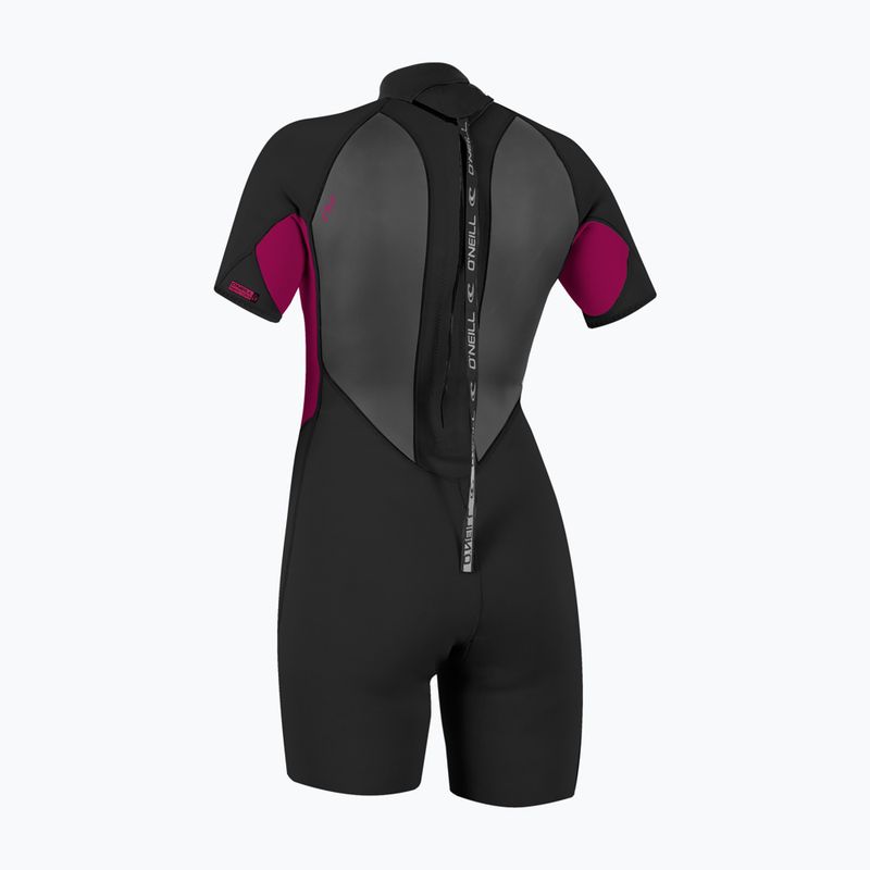 Női úszóruha O'Neill Reactor-2 2mm Back Zip SS Spring IS7 black/punk pink 2