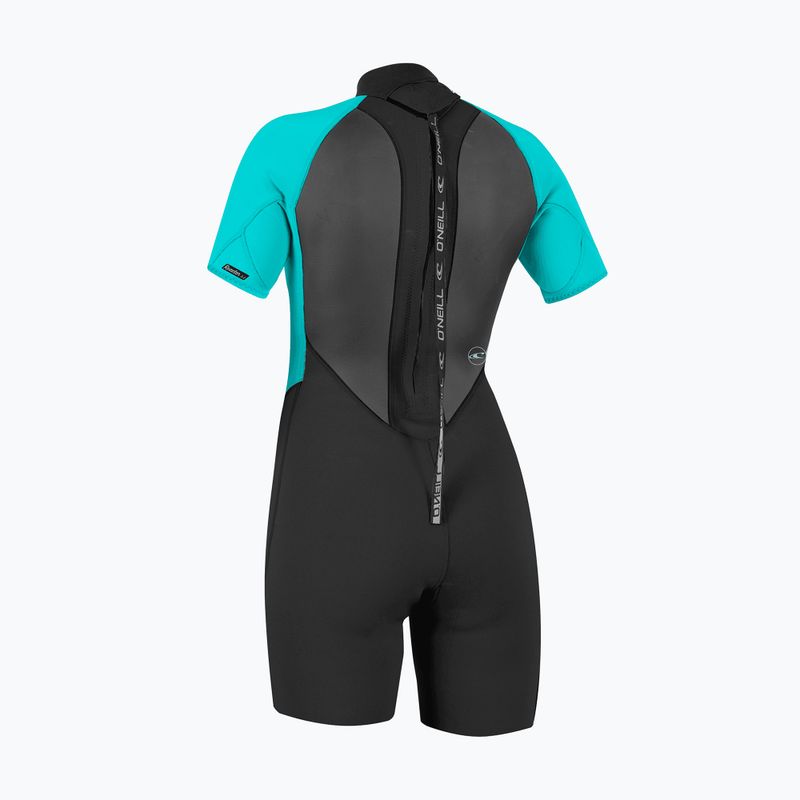 Női úszóruha O'Neill Reactor-2 2mm Back Zip SS Spring IS7 black/light aqua 2