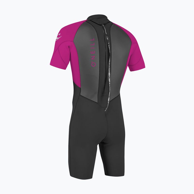 Gyerek úszóruha O'Neill Youth Reactor-2 2mm Back Zip SS Spring black/berry 2