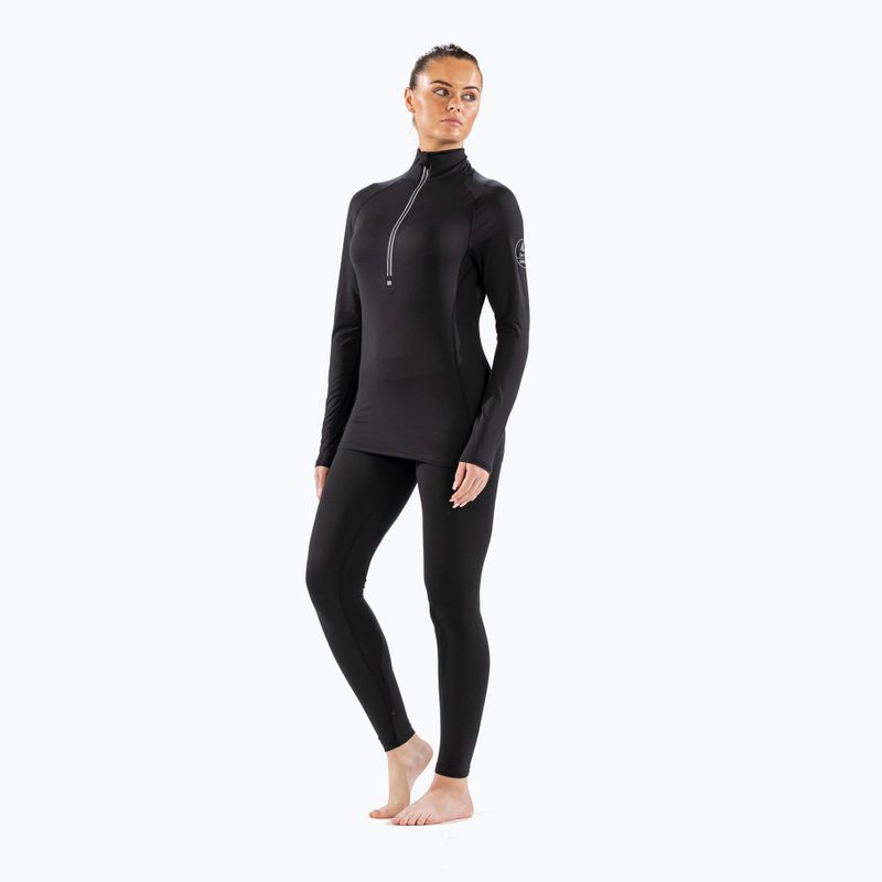 Női termoaktív pulóver Surfanic Cozy Zip Neck fekete 2
