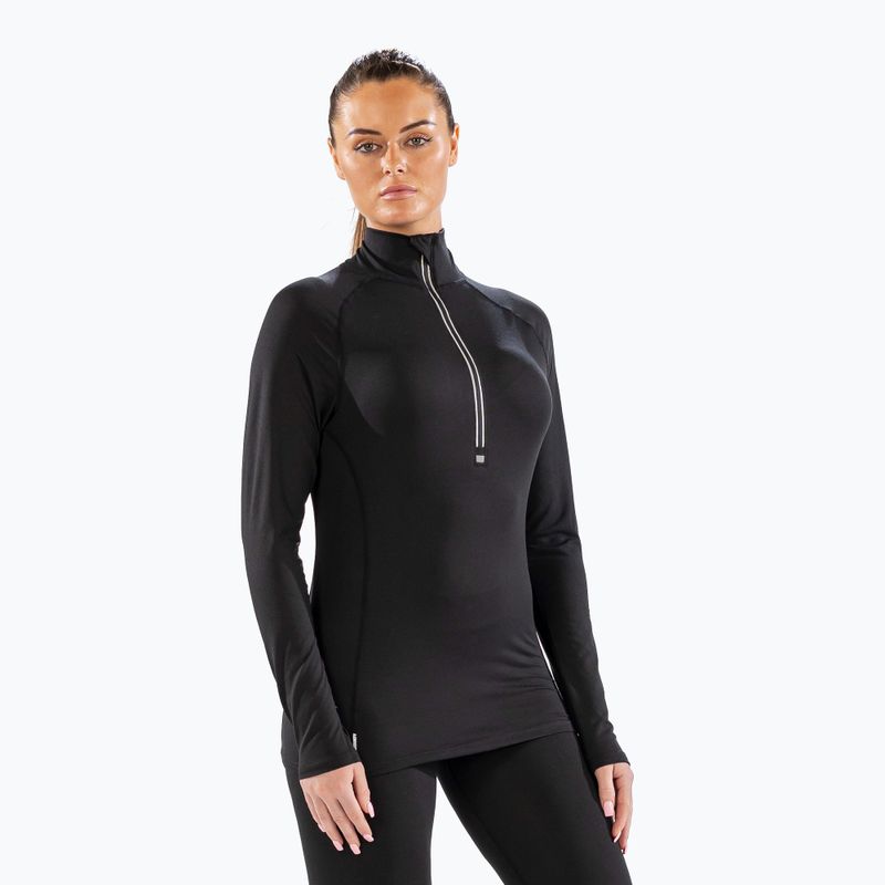 Női termoaktív pulóver Surfanic Cozy Zip Neck fekete 5