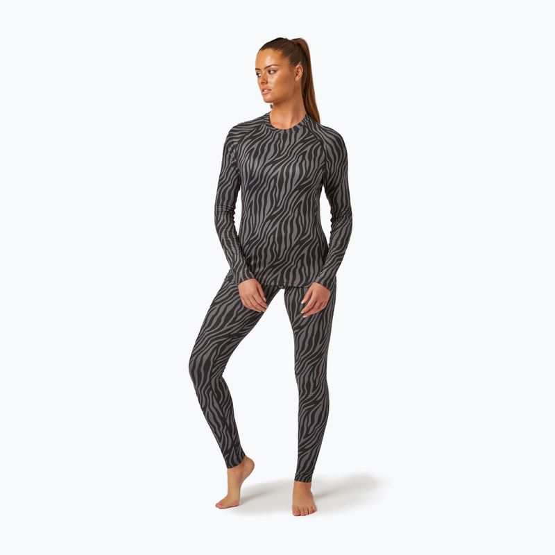 Női termoaktív felső Surfanic Cozy Limited Edition Crew Neck black zebra 2