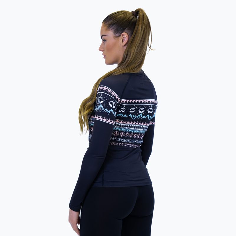 Női termoaktív pulóver Surfanic Cozy Limited Edition Crew Neck black fairisle 3