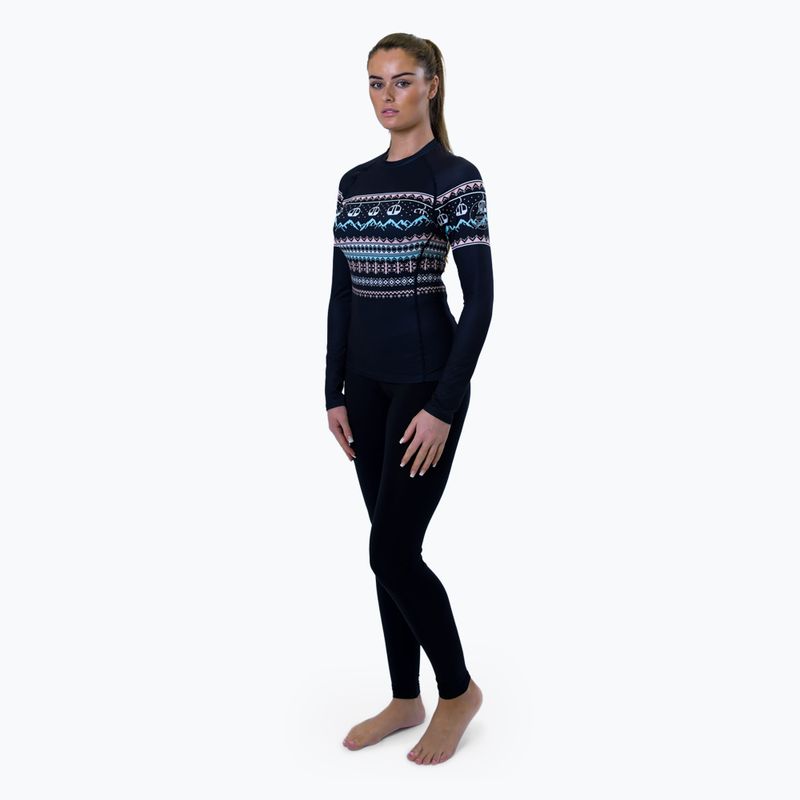 Női Surfanic Cozy Limited Edition Crew Neck termikus hosszú ujjú fekete fairisle 3