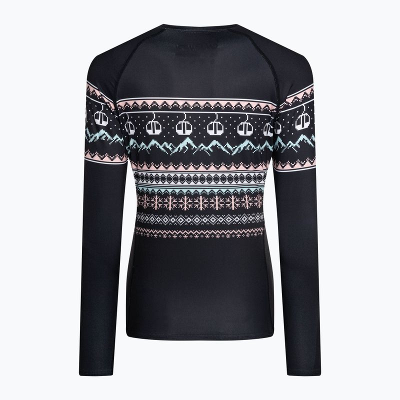 Női Surfanic Cozy Limited Edition Crew Neck termikus hosszú ujjú fekete fairisle 5