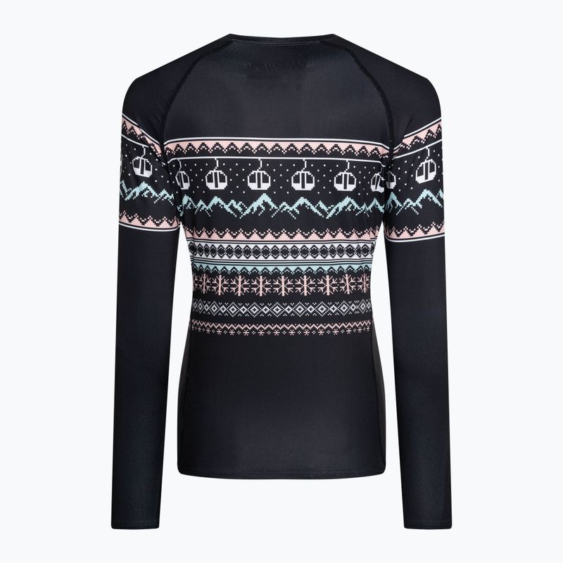 Női termoaktív pulóver Surfanic Cozy Limited Edition Crew Neck black fairisle 5