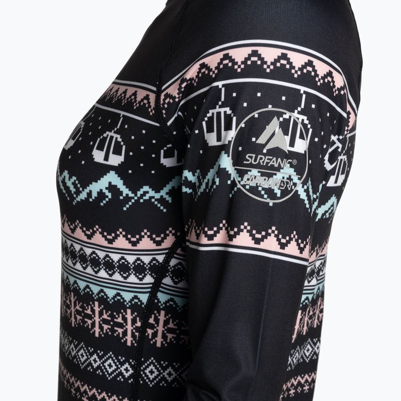 Női Surfanic Cozy Limited Edition Crew Neck termikus hosszú ujjú fekete fairisle 7