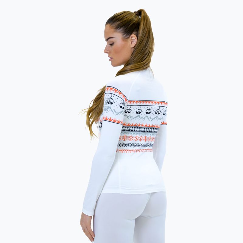 Női termoaktív pulóver Surfanic Cozy Limited Edition Crew Neck white fairisle 3