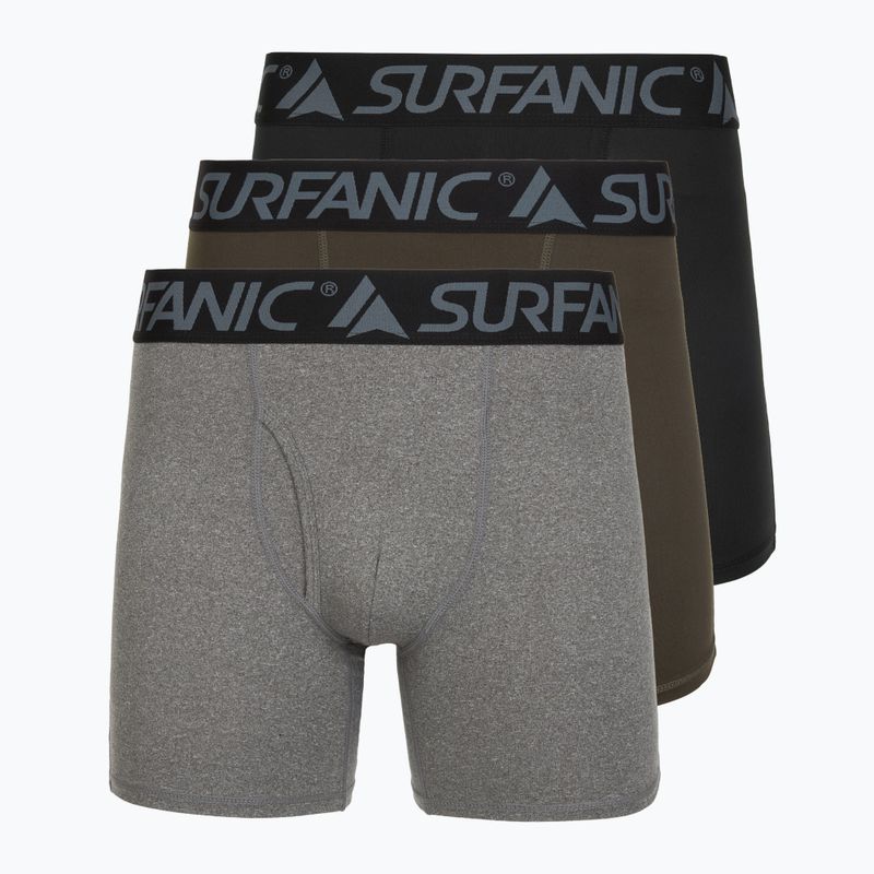 Férfi termikus boxeralsó Surfanic Carbondri 3 pár black/grey/khaki