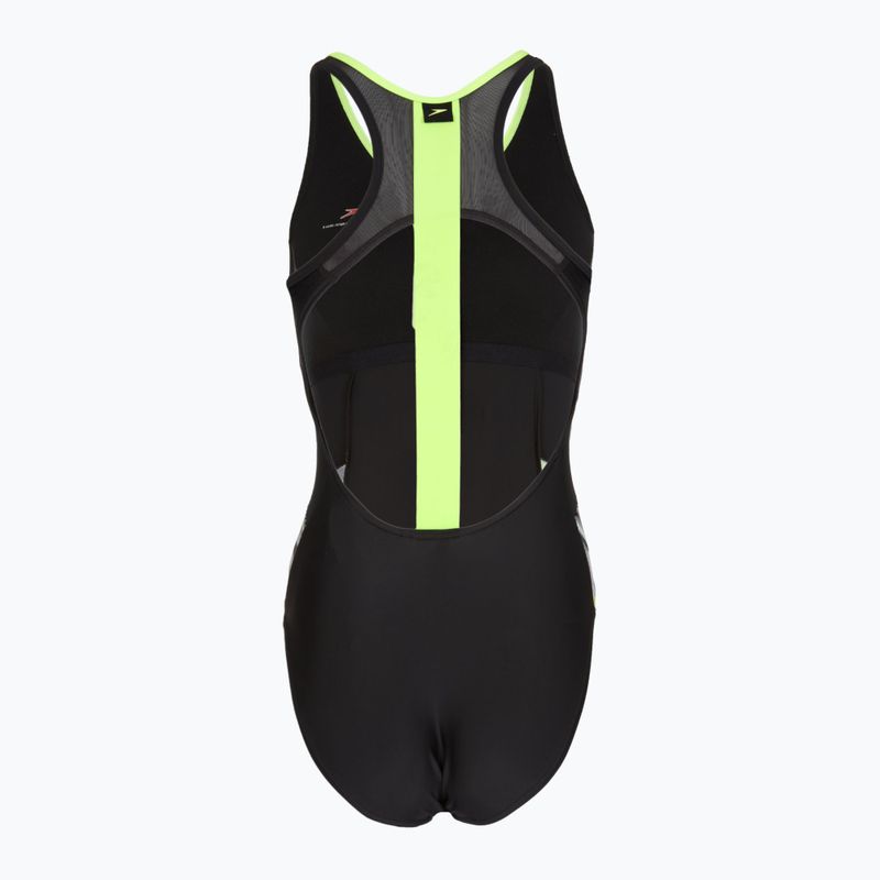 Speedo Reflect Wave fekete/zöld női egyrészes fürdőruha 2