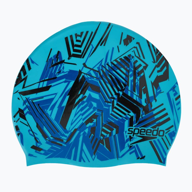Speedo Slogan Print kék/fekete gyermek úszósapka