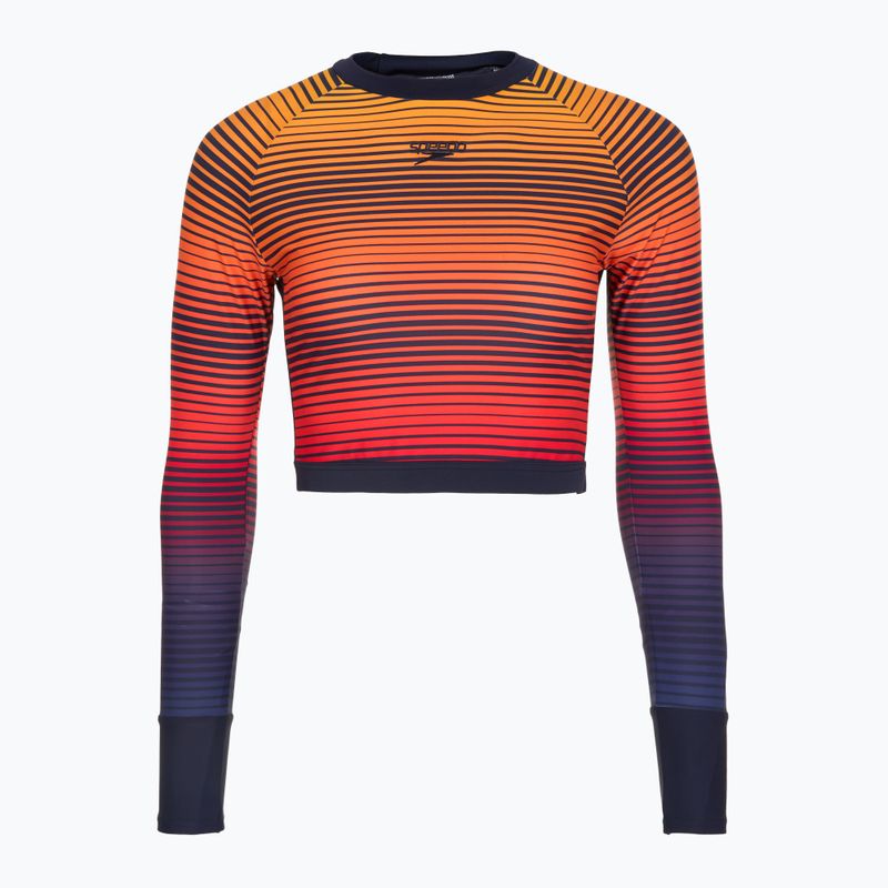Speedo Női úszás hosszú ujjú Placement Wrap Back Top kék/narancs