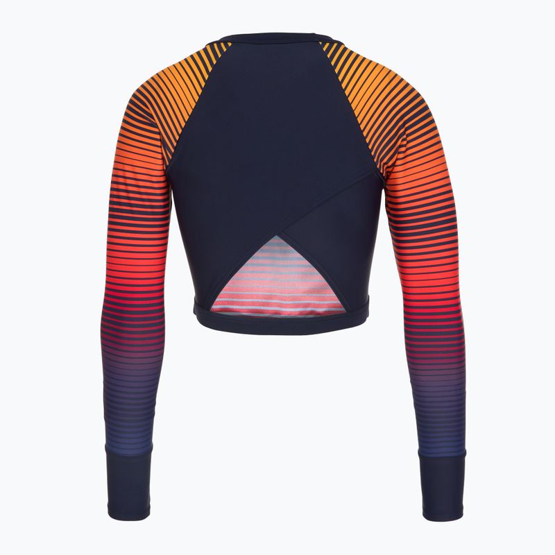 Speedo Női úszás hosszú ujjú Placement Wrap Back Top kék/narancs 2