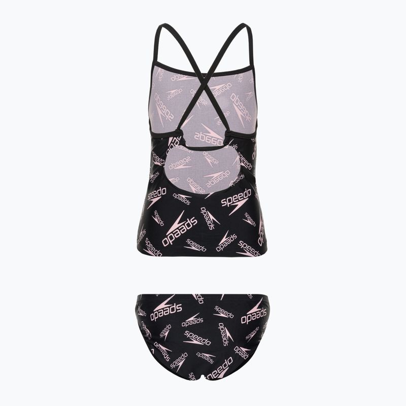 Speedo Printed Tie-Back Tankini Black 68-12380F390 Gyermek kétrészes fürdőruha 2
