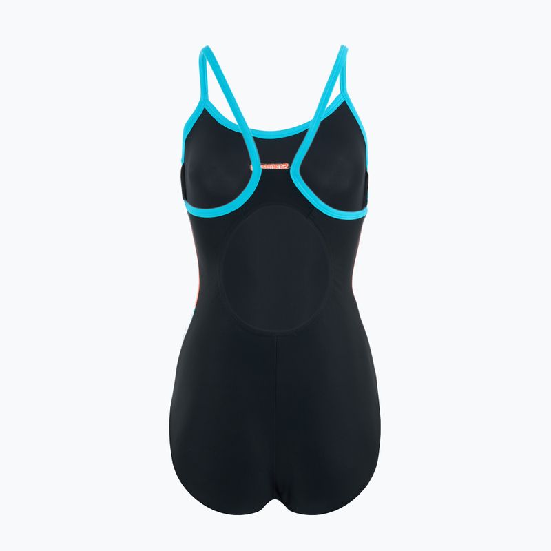 Speedo női egyrészes fürdőruha Dive Thinstrap Muscleback fekete / vulkanikus narancssárga 2