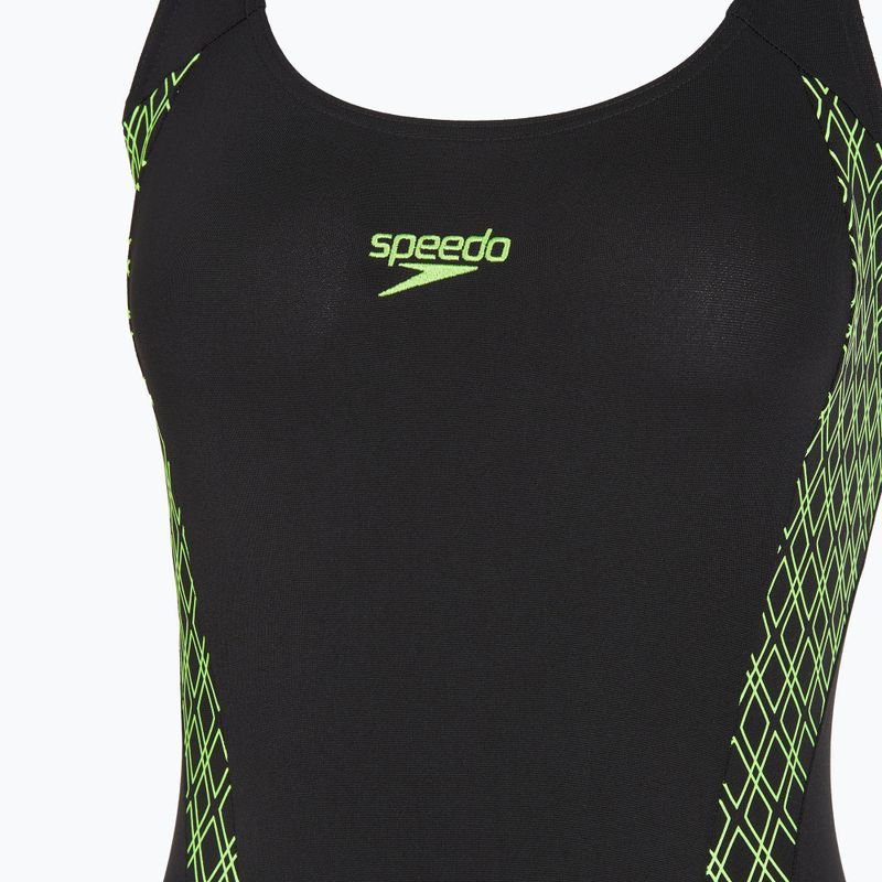 Női egyrészes úszódressz Speedo Panel Muscleback fekete/zöld 3