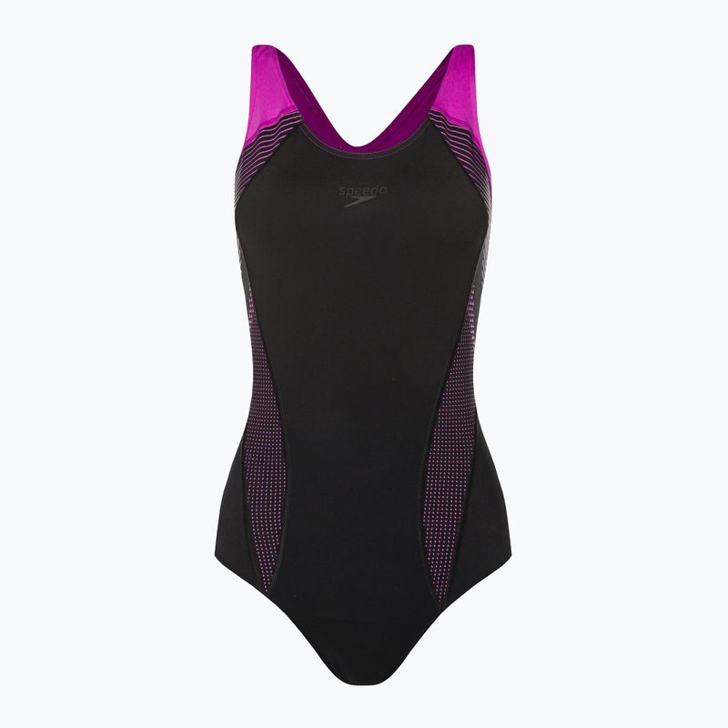 Speedo Placement Laneback női egyrészes fürdőruha fekete és rózsaszín 11389C733