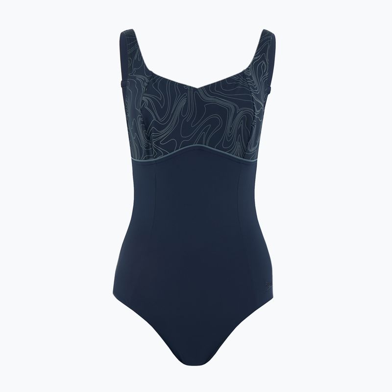 Női egyrészes fürdőruha Speedo ContourLustre Printed true navy / white / usa charcoal