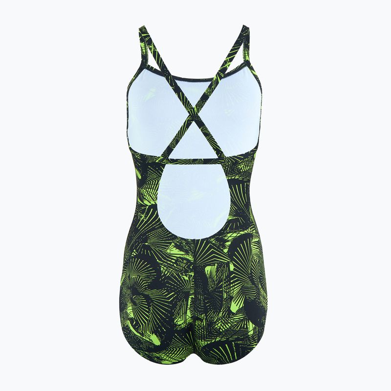 Speedo női egyrészes fürdőruha Allover Fixed Crossback fekete / atomic lime 2